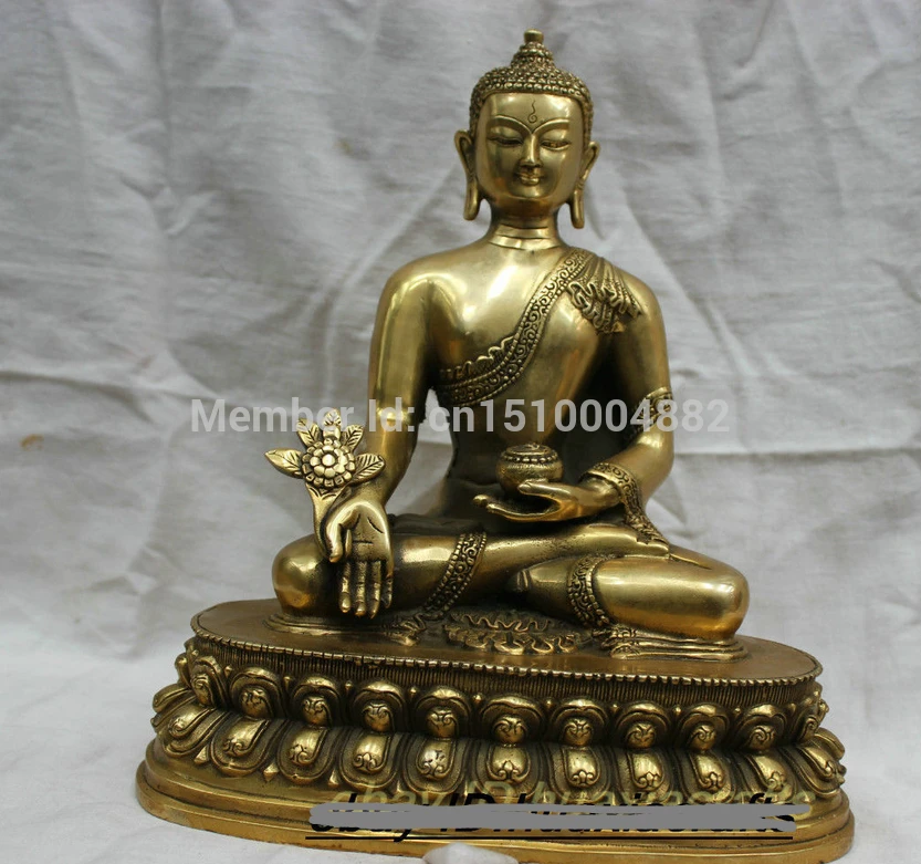 

shitou 0026 100% Pure Tibet Monastry Bronze Gild Shakyamuni Buddha Statue