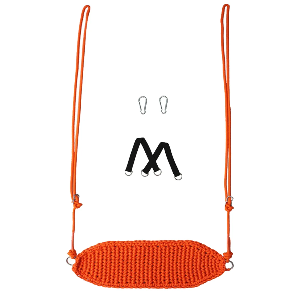 Kids Swing Seats Rope Net Style Swing Play for Indoor, Outdoor, Playground, Home Tree with Snap Hooks & Straps, 440 lbs Capacity