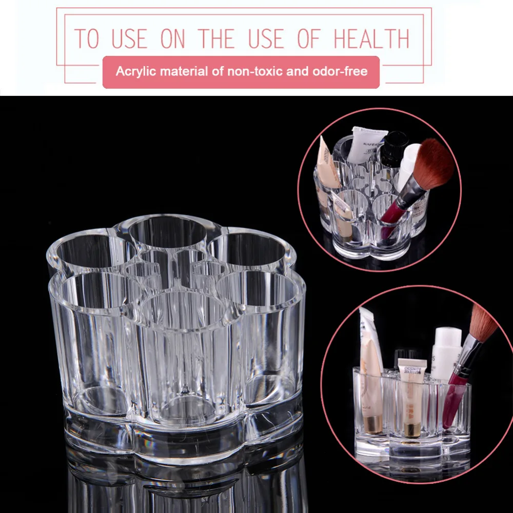 

2016 High Quality Acrylic Brush Pot Shape Cosmetic Storage Organizer Makeup Display Rack Box Storage Case Box