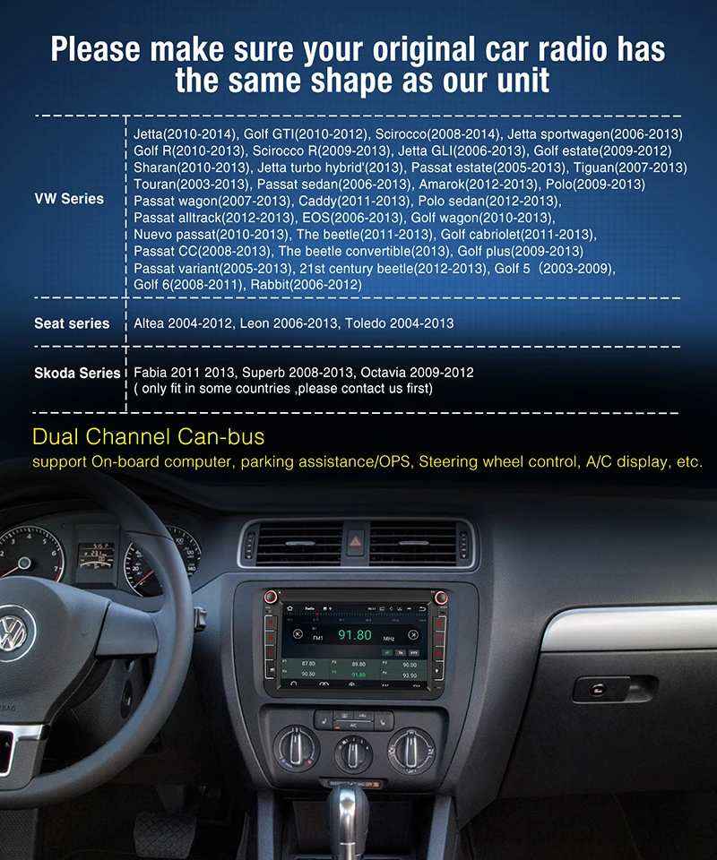 Top Pumpkin Android 8.1 Car Multimedia Player2 din 8"IPS Car Radio GPS Audio Stereo No DVD Player For VW/Volkswagen/POLO/PASSAT/Golf 2