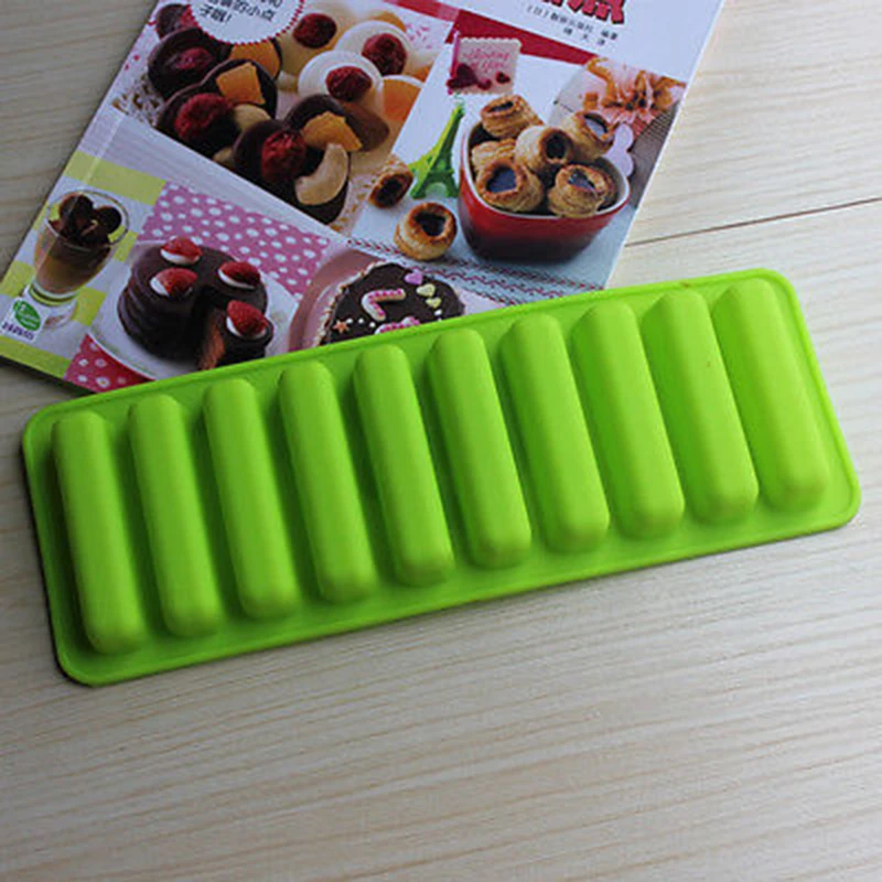 Reusable Cylinder 10 Silicone Ice Cube Tray Mold Freeze Ice Mould For Water Bottle Pudding Jelly Chocolate Cookies Mold Maker