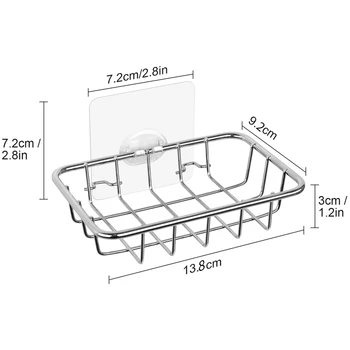 

2-Pack Soap Holder, Rustproof Soap Dish With Adhesive Wall Mounted For Bath Soap, Sponge, Scrubber In Bathroom, Shower, Kitche