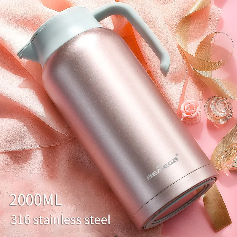

2L Thermo Jug 306 Stainless Steel Heat Kettle Vacuum Insulated Pot Coffee Tea Thermos Flasks Cups