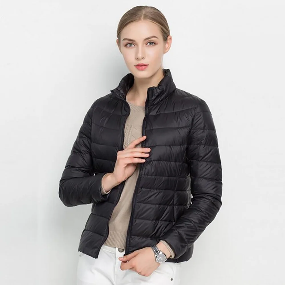 Плюс Размеры 5XL 6XL 7XL зимнее пальто Ultra Light Куртка–пуховик на 90% белом утином пуху Для женщин тонкий женский тонкий теплая куртка