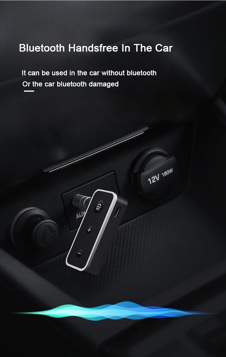 Bluetooth 5.0 Car Kit 3.5mm Jack AUX Stereo Audio Music Wireless Handsfree Bluetooth Adapter Receiver For Speaker Headphone Z2