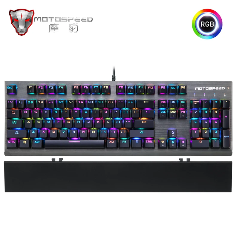 Motospeed CK108 Gaming Mechanical Keyboard RGB Backlit LED Anti-Ghosting Blue/Black Switch Wired Ke
