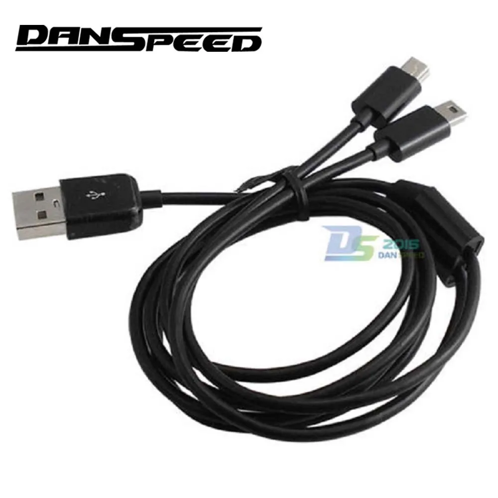 

DANSPEED 1m USB 2.0 A Male to 2 Mini B 5 Pin Male Jack Y Splitter Power Cord Adapter Cable