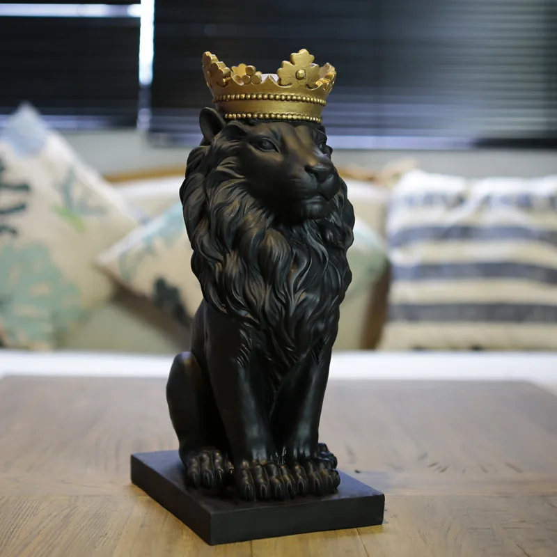 Buy 35 cm High Elegant Lion Resin Ornaments Home