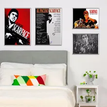 Scarface película Vintage cuadro artístico impreso sobre lienzo póster cuadros de pared para dormitorio decoración del hogar Decoración de pared sin marco