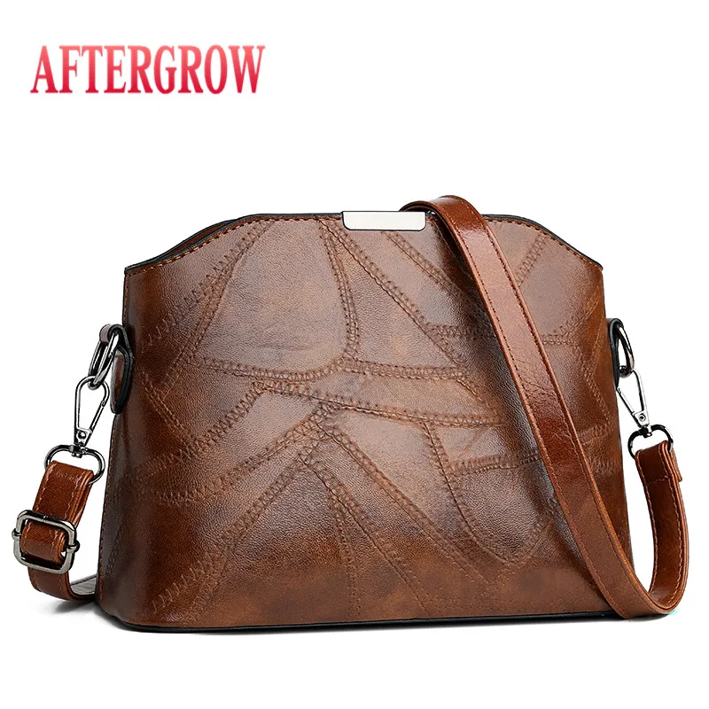 

New Fashion Patchwork Female Shoulder Bag Vantage Leather Small Flap Crossbody Handbag For Women Messenger Bags sac a main femme