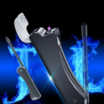 

USB Charging BBQ Ignition Hose Torch Turbo LighterKitchen Flexible Pipe Lighter Cigarette Windproof Lighter Single Arc Lighter