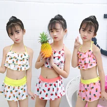 Новые детские костюмы для плавания, детские купальники, детский летний купальник с юбкой из двух предметов, бикини пляжная одежда для девочек, купальник Kinder Badeanzug