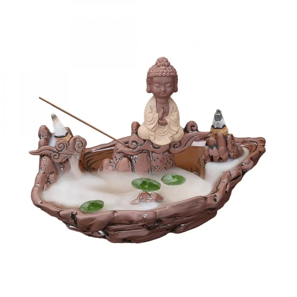 

Buddha Creative Backflow Incense Burner Incense Cone Sticks Holder Ceramic Fisherman Censer Reflux Home Decor Aroma Stove Gift