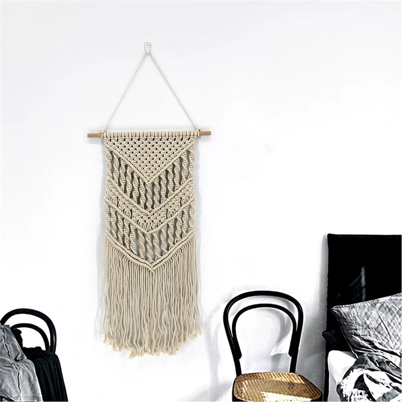 Simple Home Art Handmade Beige Wall Tapestry 45*85cm Hand Knotted Cotton Livingroom Hanging Tapestry 1pcs Quality Tapestry Simple Home Art Handmade Beige Wall Tapestry 45*85cm Hand Knotted Cotton Livingroom Hanging Tapestry 1pcs Quality Tapestry