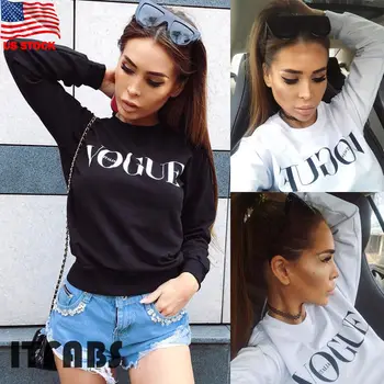 

Sexy Fashion Women's Shirt Long-sleeved Casual Round Neck Casual and Comfortable T-shirt Cotton Letters Wild Tops