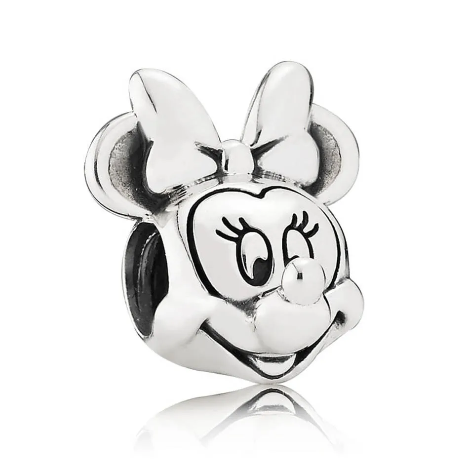 

Authentic S925 Sterling Silver DIY Jewelry Minnie Portrait Charms fit Pandora Bracelet Bangle Lady DIY Jewelry