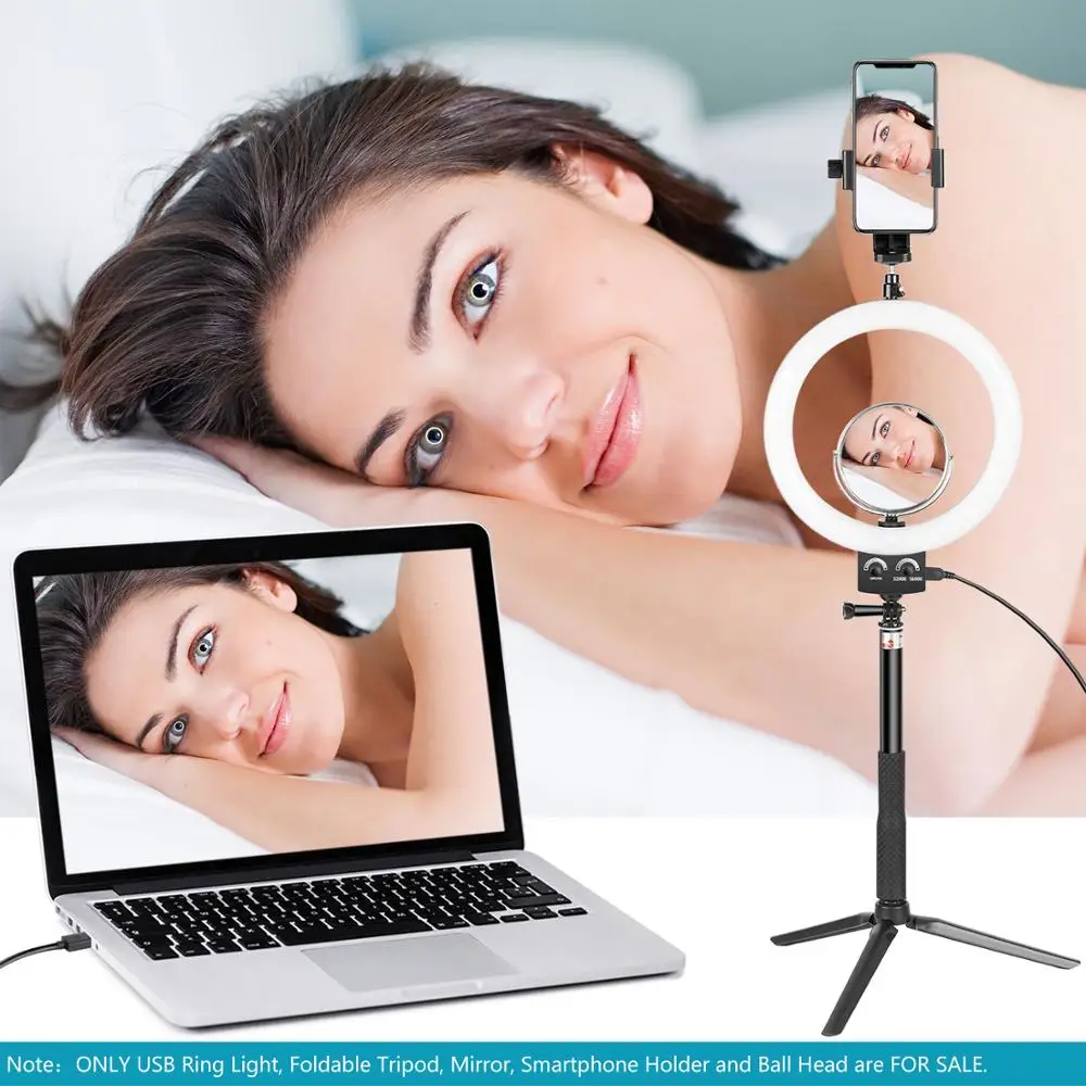  Neewer 8-inch LED Ring Light with Adjustable Tripod Stand Selfie Stick for YouTube Video Live Strea - 33016898333