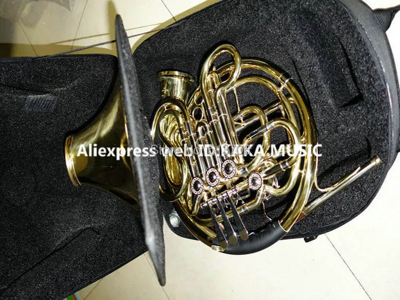 

Wholesale Newest Professional CTE 4 key Double French Horn withcase Gold Brass Free Shipping