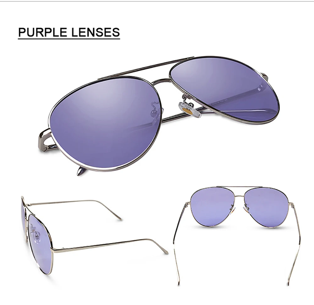 Большие металлические Модные поляризованные солнцезащитные очки для женщин, высококачественные женские брендовые дизайнерские очки, солнцезащитные очки для вождения - Цвет линз: Фиолетовый