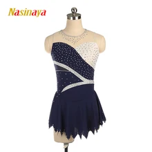 Nasinaya фигурное катание платье по индивидуальному заказу для соревнований по фигурному катанию юбки для конькобежцев для девочек Для женщин дети гимнастика производительность без рукавов