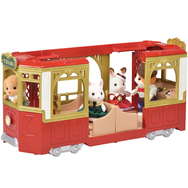 Sylvanian Families кукольный домик сцены аксессуары кататься по трамваю набор без фигуры подарок для девочки#6007