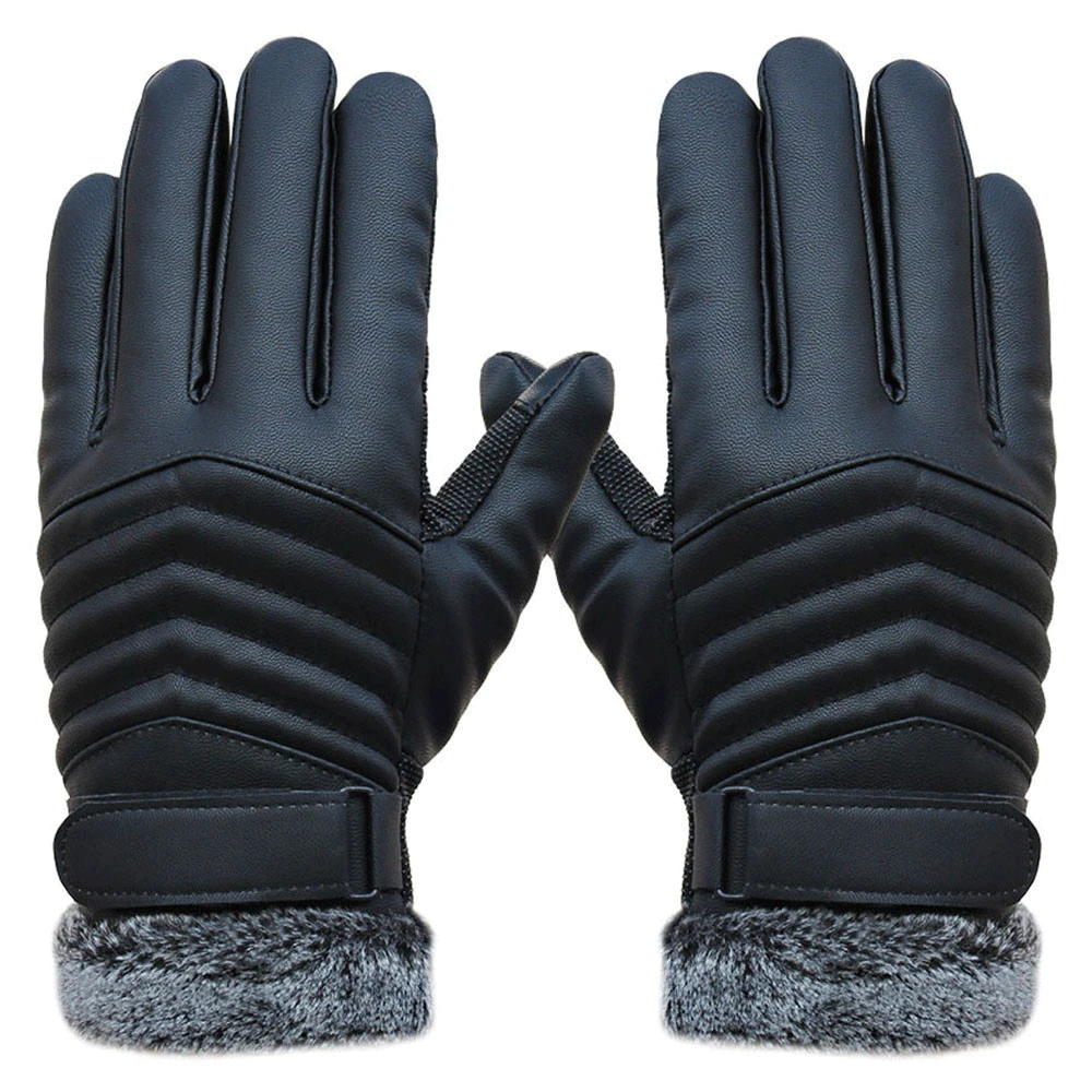 2018 Men's Gloves Leather Winter Mittens Anti Slip Screens Thermal Glove Hand Warmer Gloves For