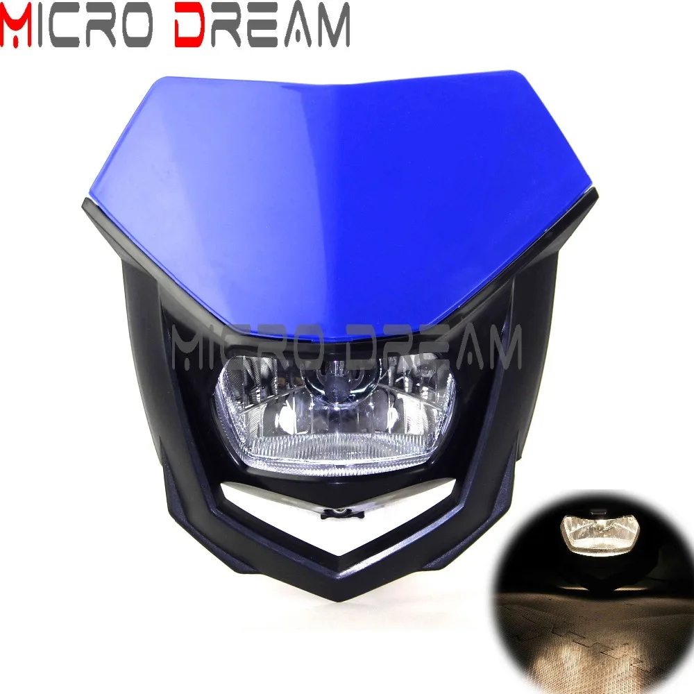 6 цветов Универсальный 12 В H4 головной светильник обтекатель мотокросс эндуро супермото Байк головной светильник маска для KTM Honda Yamaha Kawasaki