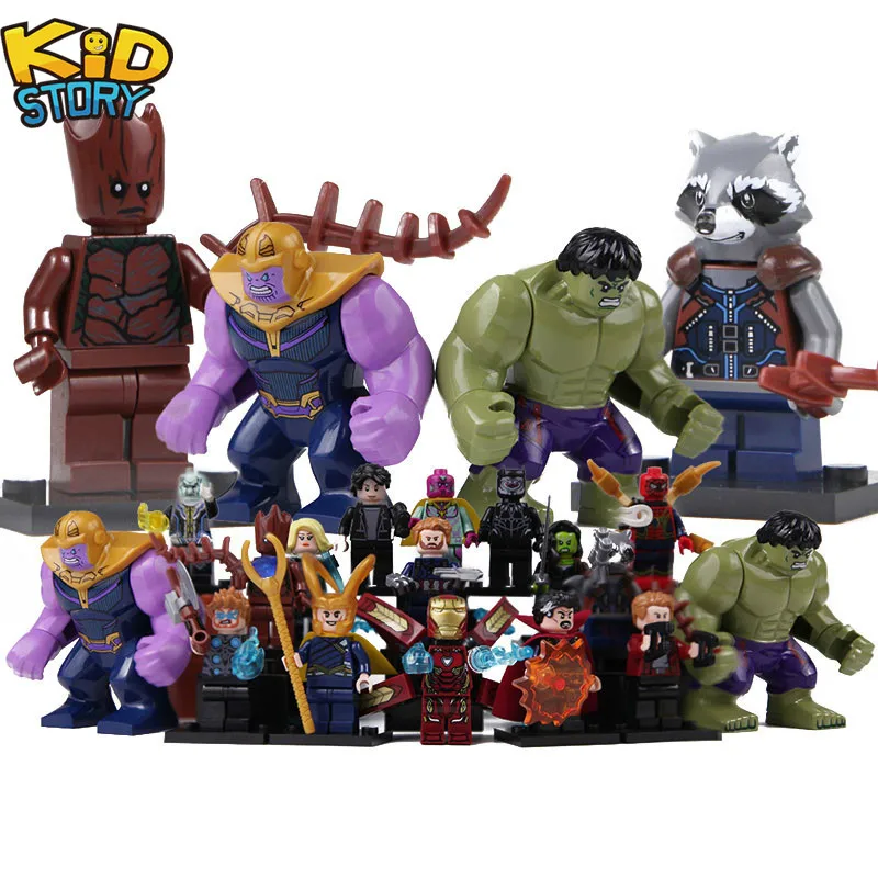 

Avengers Marvel Infinity War Superheros lEGOED Groot Iron Man Thanos Thor Ant-Man Captain Marvel Hulk Loki Building Blocks toys