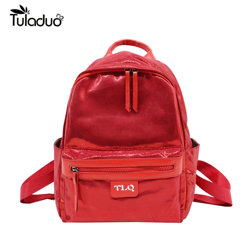 

Women's Backpack 2018 Fashion Size L and Small School Backpack For Teenage Girls Bright Nylon Bookbag Waterproof BagPack Female