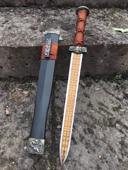 

50CM*KungFu Shord Sword Sharp Knife T1095 Carbon Steel Blade Full Tang Chinese Han Dynasty Dao Jian