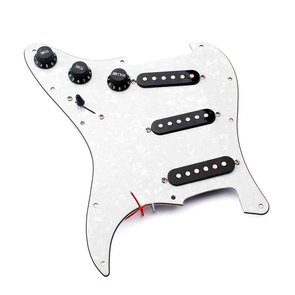 3 слоя загружено Встроенный кабель одновитковая катушка SSS белая жемчужная Накладка для гитары Alnico V набор для Fender Stratocaster электрогитара Strat