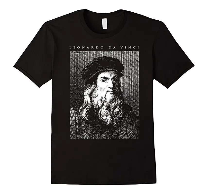 Portrait Da Vinci T shirt Short Sleeve 2018 Hipster T shirt Hipster