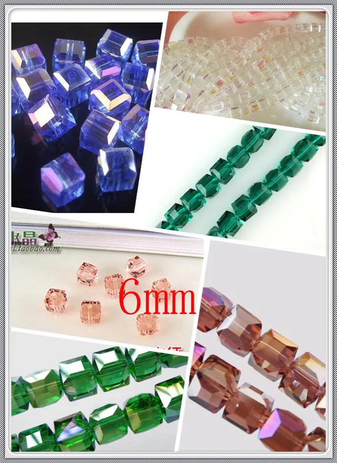 

Wholesale 500pcs/Lot 6mm Faceted Cube Lampwork Glass Beads,Small Square Crystal Glass Loose Spacer Beads For Jewelry
