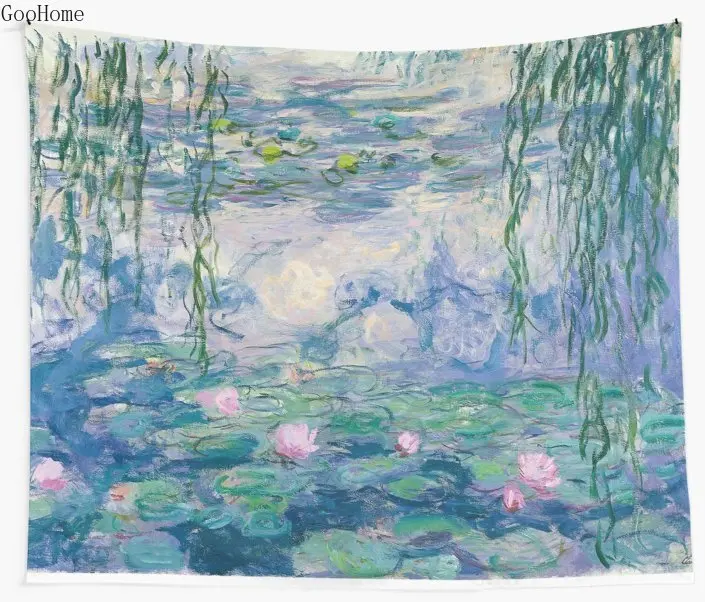 

Water Lilies Claude Monet Fine Art Wall Tapestry Cover Beach Towel Throw Blanket Picnic Yoga Mat Home Decoration