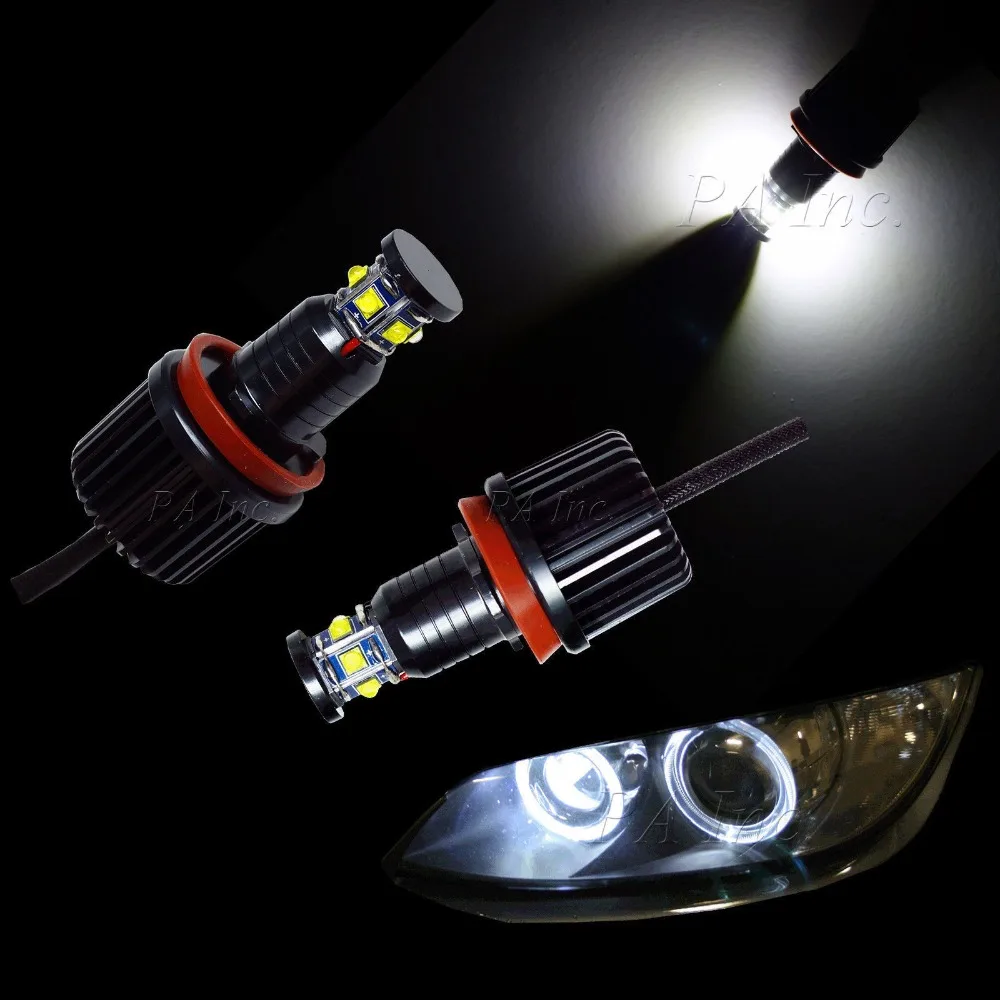 

2PCS 60W H8 XB-D LED Halo Ring Angel Eye For BMW Headlight Lamp Bulbs White