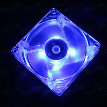 

2pcs Lot Gdstime 80x25mm 80mm 8cm 4Pin Transparent Case Blue LED Light Computer Case Cooling Cooler Fan