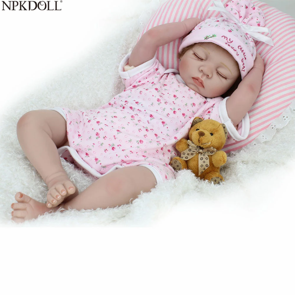 

55cm Silicone Vinyl Reborn Baby Doll Toy Lifelike Reborn Doll Sleeping Toys For Girls Kids Promotion npk Collection