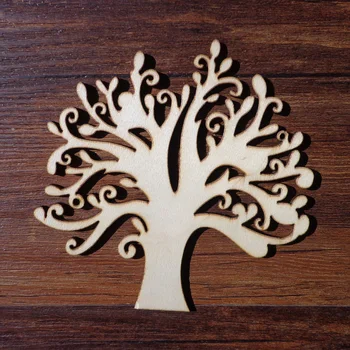 

10pcs Tree Shape Wooden Bookmark Gift Tags DIY Creative Price Label Wood Hang Tags 12.5x12.8cm