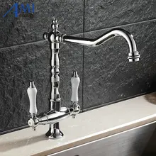 Grifos de la Cocina Giratoria 360 de Latón cromado Pulido Cuenca Del Fregadero de Cocina Giratoria Grifo Mezclador Grifo 9088