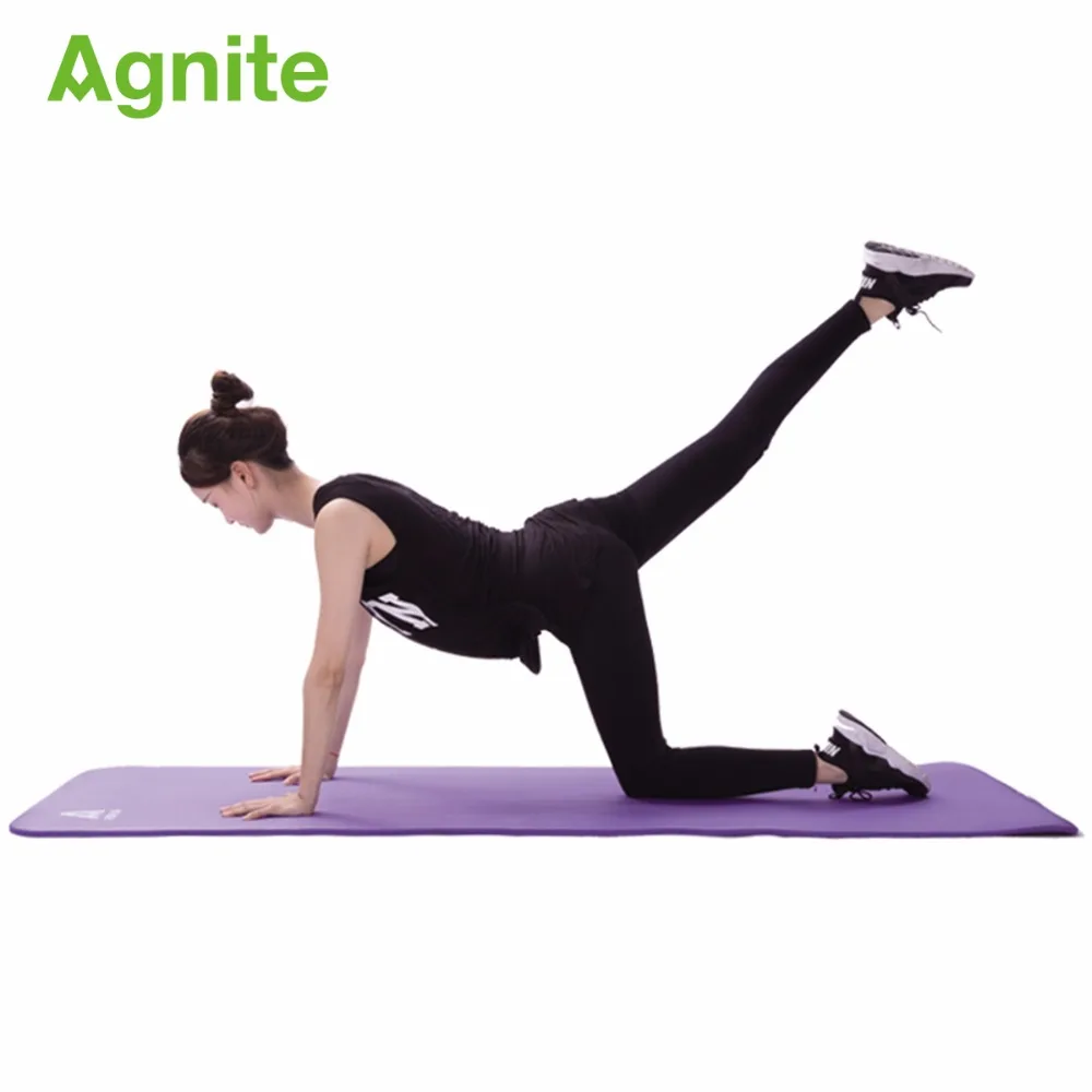 

Agnite 4174 professional slip-proof NBR yoga mat 10mm for fitness cushion quality gymnastics exercise matress sport carpet strap