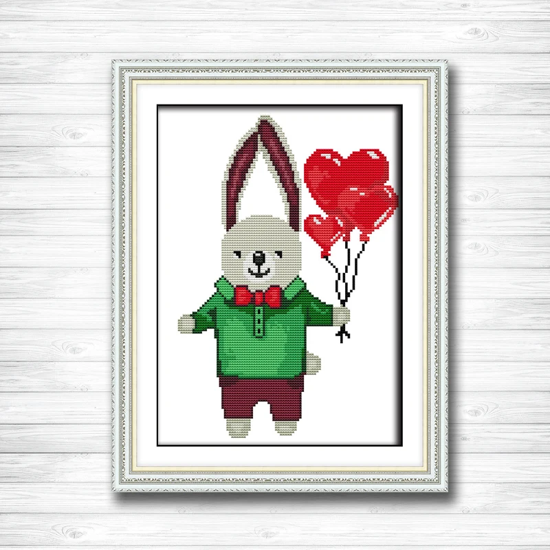 

Mr. Rabbit painting dmc 14CT 11CT counted cross stitch Needlework Set Embroidery kits chinese cross stitch Home decor