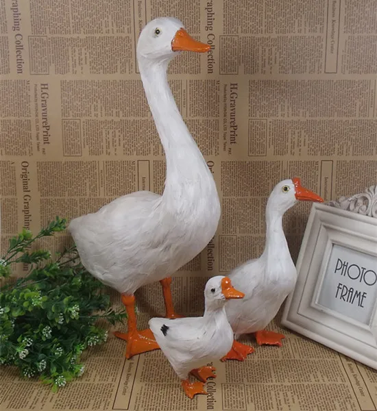 simulation animal white goose toy model,lifelike feathers goose toy