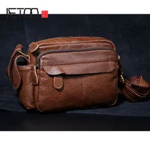AETOO Men's Bag Mini Bag Handbag Leather Soft Leather Shoulder Bag Head Layer Leather Messenger Bag Casual