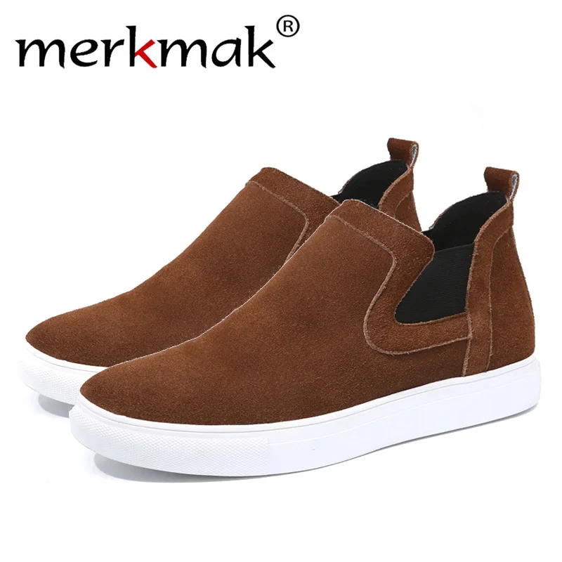 

Merkmak style men shoes Cow Suede leather winter Keep warm boots High quality casual comfortable shoe size 38-45 Free shipping
