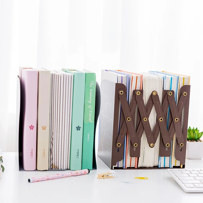 Online 1 Pcs The Freedom To Adjust Bookshelf Large Metal Bookend Desk Holder Stand For Books Organizer Stationery