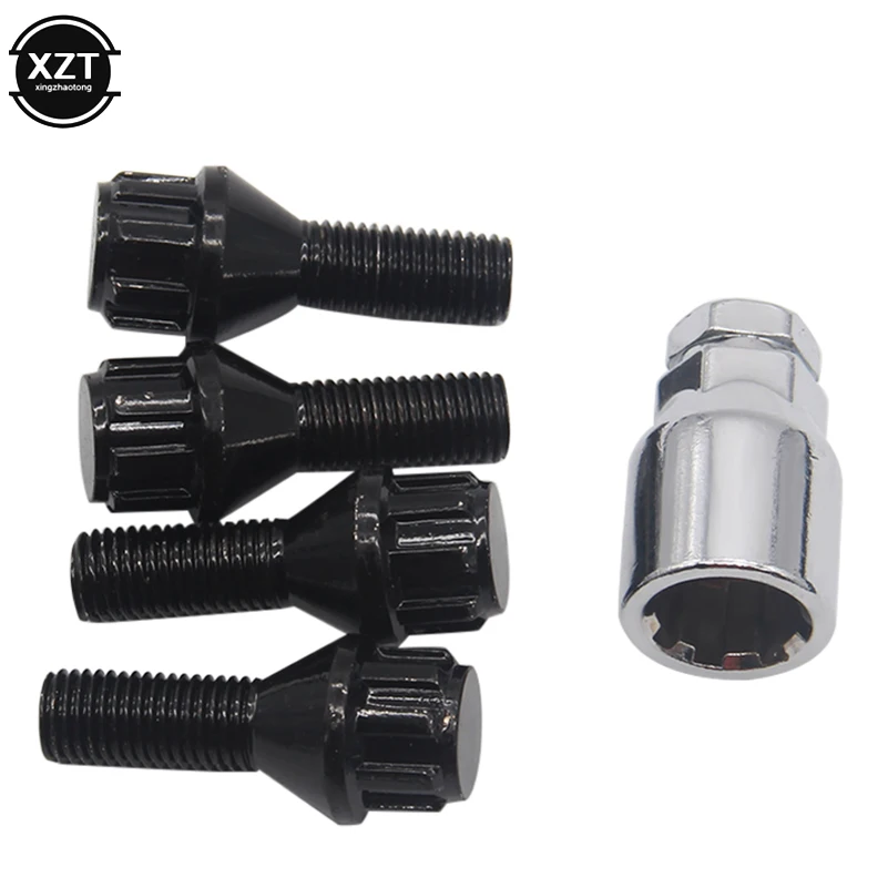 Черные винты M12 x 1 5 4 + FD0101 с замком на колесах из алюминиевого сплава