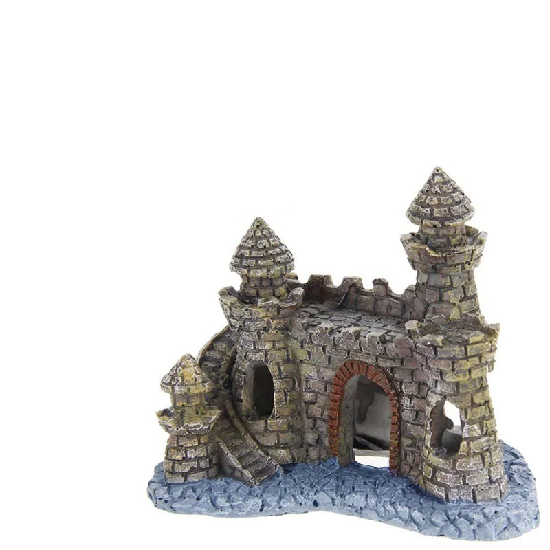 

Polyresin Tower Castle Aquarium Ornament Fish Tank Decoration Accessories New