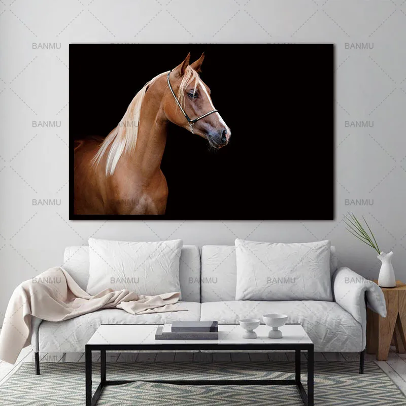 BANMU Животные декоративные картины с лошадьми HD Печатный холст стены Искусство домашний декор модульные картины для гостиной
