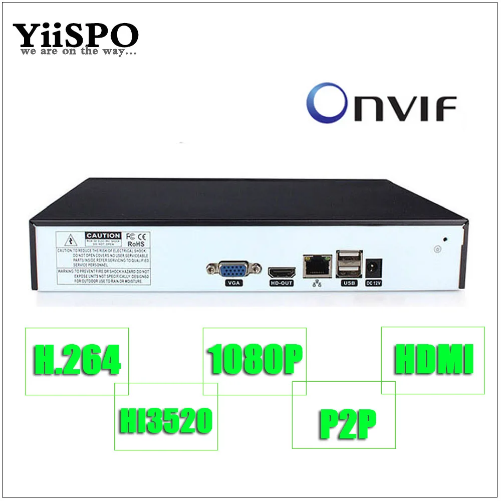 Yiispo 4ch 6ch видеонаблюдения HD NVR ONVIF 1080 P H.264 HDMI 2.0mp Системы Скрытого P2P для 720 960 Камера
