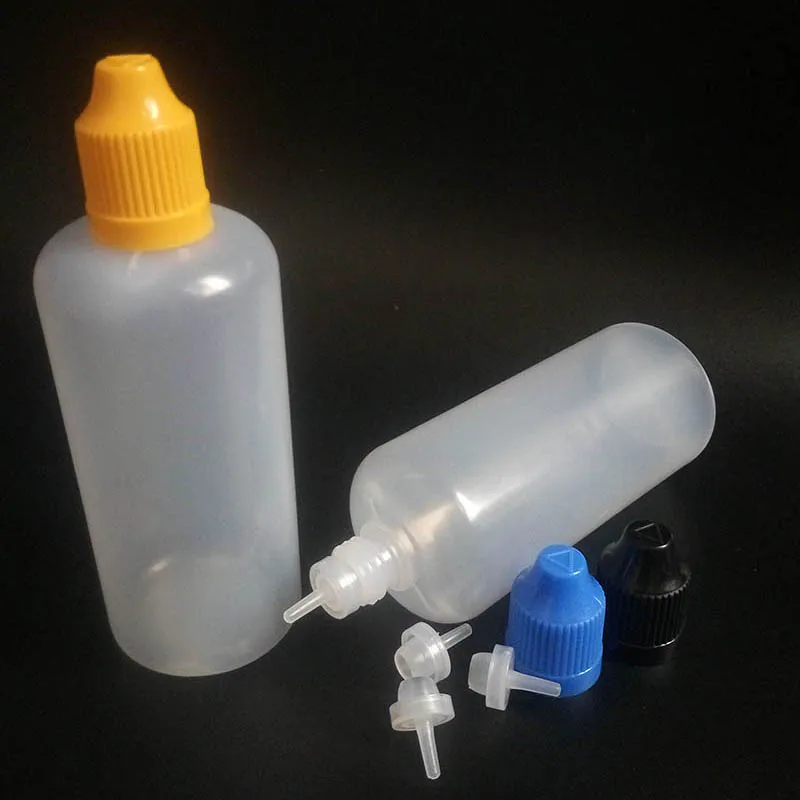 2000pcs 100ML PE Dropper Bottles Long tips empty E liquid Oil Eye Drops Bottles With Childproof  Caps For vape E cig liquid